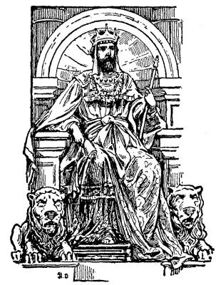 Solomon on his throne